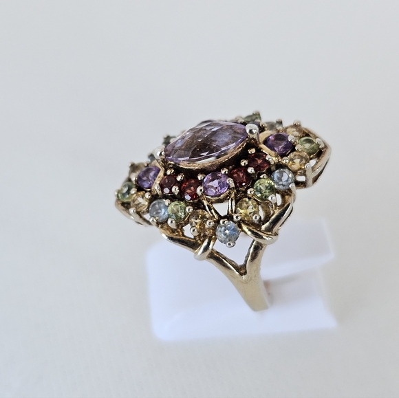 Michael Valitutti Genuine Gemstone 💍 in 18k Gold over Sterling Silver Sz 7! - Picture 15 of 16